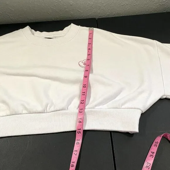 PLAYBOY White Cropped Sweatshirt - Picture 9 of 10